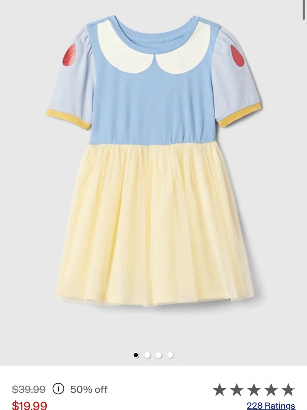 GAP Blue and Yellow Kids Fairy Tale Costume Dress with Red Accents